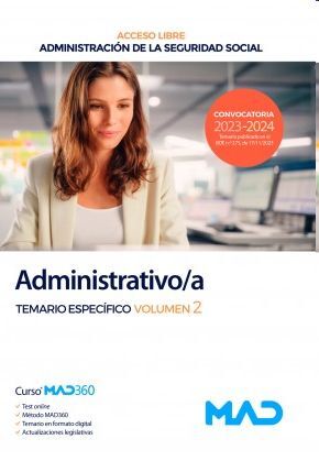 Administrativo/a Seguridad Social (Temario específico 2) de la Administración General del Estado (acceso libre)