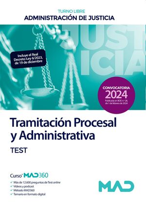 Tramitación Procesal y Administrativa (Test) de la Administración de Justicia (Turno libre)