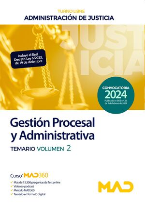 Gestión Procesal y Administrativa (T2) de la Administración de Justicia (Turno libre)