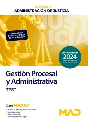 Gestión Procesal y Administrativa (Test) de la Administración de Justicia (Turno libre)