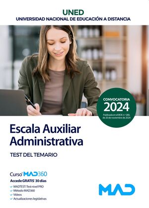 Escala Auxiliar Administrativa (Test) Universidad Nacional Educación a Distancia (UNED)