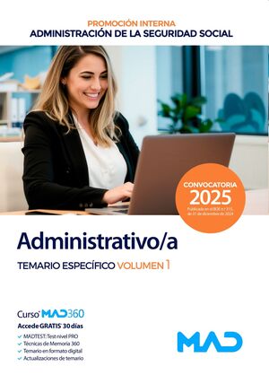 Administrativo/a Seguridad Social (Temario específico 1) de la Administración General del...