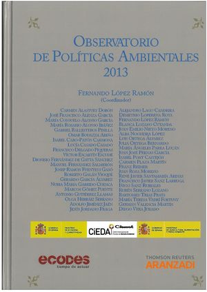OBSERVATORIO DE POLÍTICAS AMBIENTALES, 2013
