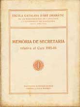 MEMÒRIA DE SECRETARIA. CURS 1915-1916