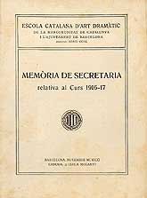 MEMÒRIA DE SECRETARIA. CURS 1916-1917