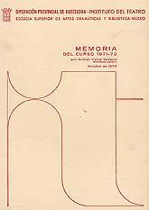 MEMORIA DEL CURSO, 1971-1972