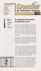 DOSSIER DE PATRIMONI CULTURAL, NÚM. 115 (NOVEMBRE-DESEMBRE, 2000)