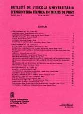 BUTLLETÍ DE L'ESCOLA UNIVERSITÀRIA D'ENGINYERIA TÈCNICA EN TEIXITS DE PUNT, NÚM. 2 (JULIOL, 1988)