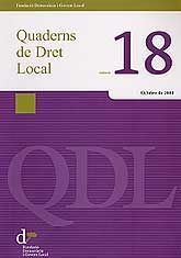 QUADERNS DE DRET LOCAL, NÚM. 18 (OCTUBRE, 2008)