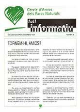 CERCLE D'AMICS DELS PARCS NATURALS: FULL INFORMATIU, NÚM. 5 (OCTUBRE-DESEMBRE, 1996)