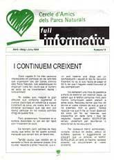 CERCLE D'AMICS DELS PARCS NATURALS: FULL INFORMATIU, NÚM. 11 (ABRIL-JUNY, 1998)