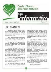 CERCLE D'AMICS DELS PARCS NATURALS: FULL INFORMATIU, NÚM. 14 (GENER-MARÇ, 1999)