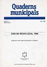 CODI DE RÈGIM LOCAL 1989: LEGISLACIÓ SOBRE RÈGIM LOCAL VIGENT A CATALUNYA