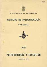 PALEONTOLOGÍA Y EVOLUCIÓN (DICIEMBRE, 1978), NÚM. XIII