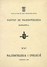 PALEONTOLOGIA I EVOLUCIÓ (DESEMBRE, 1981), NÚM. XVI