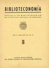 BIBLIOTECONOMÍA AÑO XVI, (ENERO- JUNIO 1959), NÚM. 49
