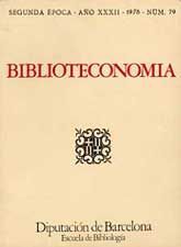 BIBLIOTECONOMÍA AÑO XXXII, (SEGUNDA ÉPOCA, 1975), NÚM. 79
