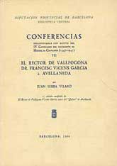 CONFERENCIAS DESARROLLADAS CON MOTIVO DEL IV CENTENARIO DEL NACIMIENTO DE MIGUEL DE CERVANTES, (1547-1947) VII: EL RECTOR DE VALLFOGONA DR. FRANCESC VICENS GARCÍA À. AVELLANEDA