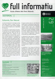 CERCLE D'AMICS DELS PARCS NATURALS: FULL INFORMATIU, NÚM. 62 (GENER, FEBRER I MARÇ, 2011)