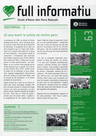 CERCLE D'AMICS DELS PARCS NATURALS: FULL INFORMATIU, NÚM. 63 (ABRIL, MAIG I JUNY, 2011)
