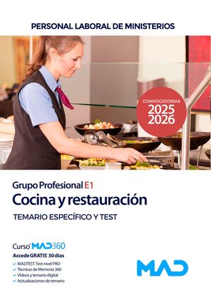 Cocina y Restauración (Grupo Profesional E1). Personal Laboral Ministerios