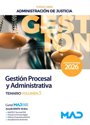 Cuerpo de Gestión Procesal (T3) y Administrativa (turno libre)