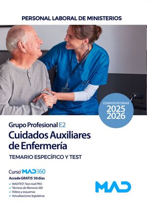 Cuidados Auxiliares de Enfermería (Grupo Profesional E2). Personal Laboral Ministerios