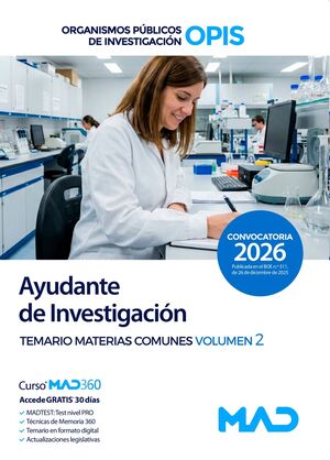 Ayudante de Investigación (T2). Organismos Públicos de Investigación (OPIS)