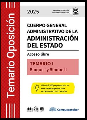 Temario Cuerpo general administrativo de la Administración del Estado. 2025. TOMO I