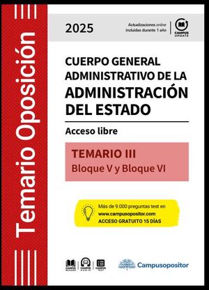Temario Cuerpo general administrativo de la Administración del Estado. 2025. TOMO III