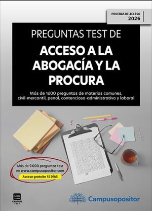 Preguntas test de Acceso a la abogacía y a la procura (EXAMEN 2026)